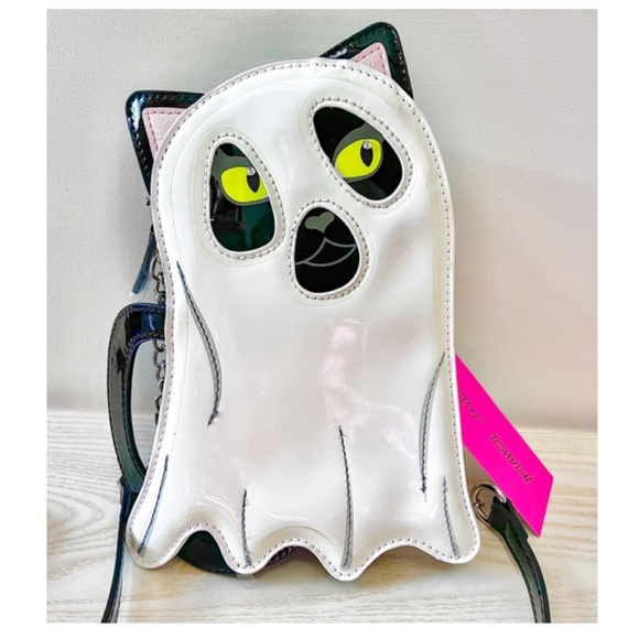 NEW Betsey Johnson Glow in The Dark Ghost Cat Crossbody Bag Purse Viral TikTok - Picture 1 of 5